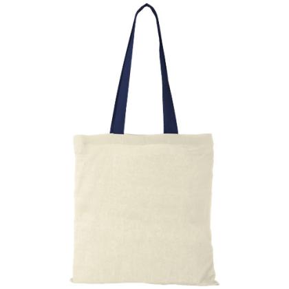 Nevada 100 g/m² cotton tote bag coloured handles 7L