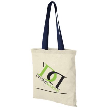 Nevada 100 g/m² cotton tote bag coloured handles 7L