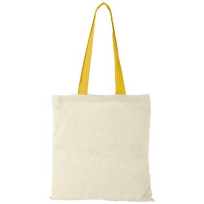 Nevada 100 g/m² cotton tote bag coloured handles 7L