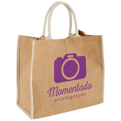 Harry coloured edge jute tote bag 25L