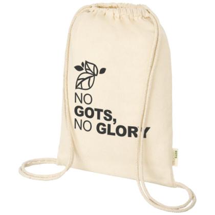 Orissa 100 g/m² organic cotton drawstring bag 5L