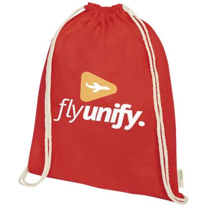 Orissa 100 g/m&sup2; organic cotton drawstring bag 5L