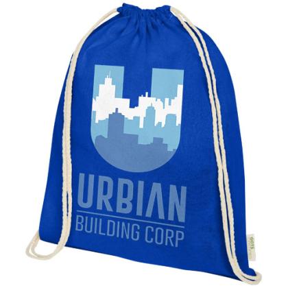 Orissa 100 g/m² organic cotton drawstring bag 5L