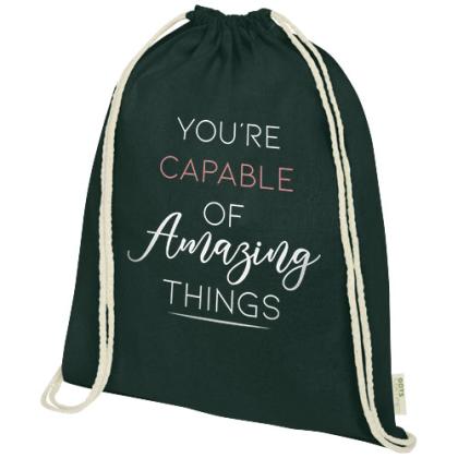 Orissa 100 g/m² organic cotton drawstring bag 5L