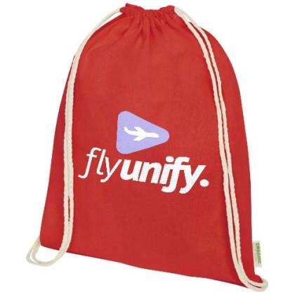 Orissa 140 g/m² organic cotton drawstring bag 5L