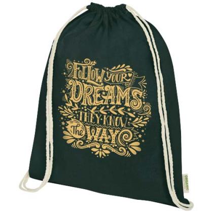 Orissa 140 g/m² organic cotton drawstring bag 5L