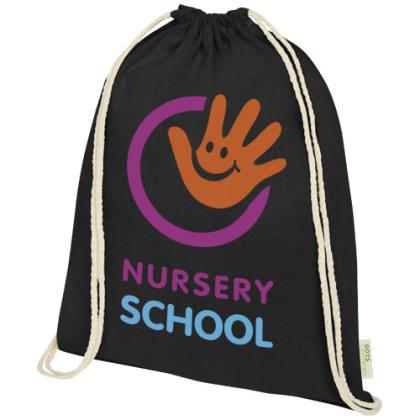 Orissa 140 g/m² organic cotton drawstring bag 5L