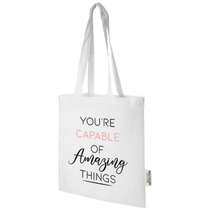 Madras 140 g/m2 GRS recycled cotton tote bag 7L
