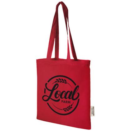 Madras 140 g/m2 GRS recycled cotton tote bag 7L