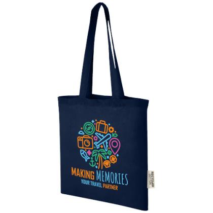 Madras 140 g/m2 GRS recycled cotton tote bag 7L