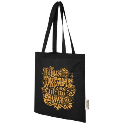 Madras 140 g/m2 GRS recycled cotton tote bag 7L