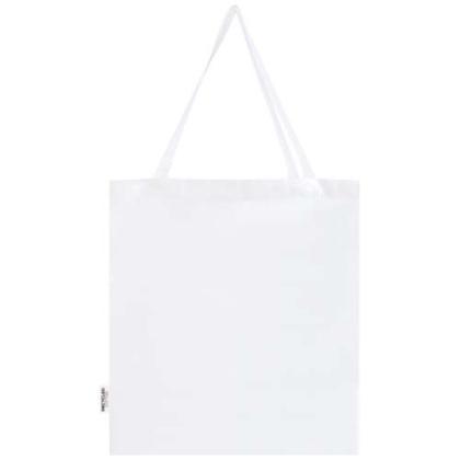 Madras 140 g/m² GRS recycled cotton gusset tote bag