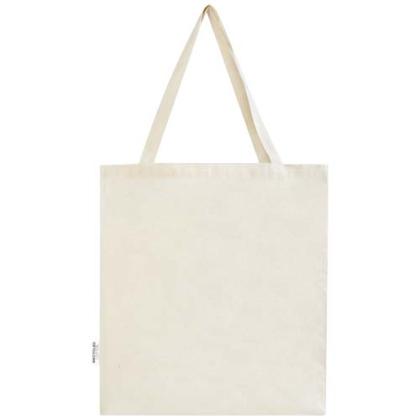 Madras 140 g/m² GRS recycled cotton gusset tote bag