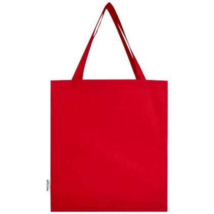 Madras 140 g/m&sup2; GRS recycled cotton gusset tote bag