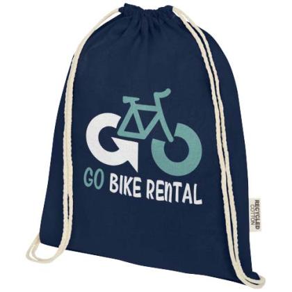 Oregon 140 g/m² GRS recycled cotton drawstring bag