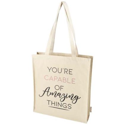 Florida 270 g/m² GRS recycled gusset tote bag 14L