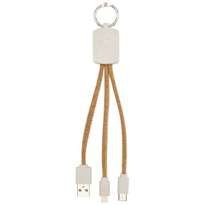 Bates wheat straw and cork 3-in-1 charging cable