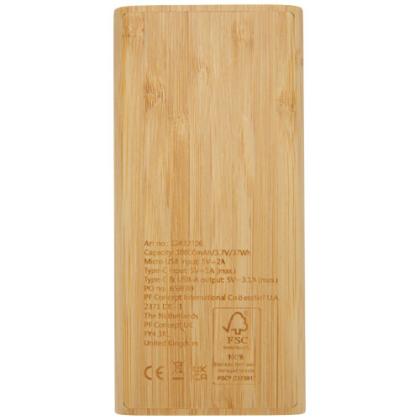 Tulda 10.000 mAh bamboo power bank