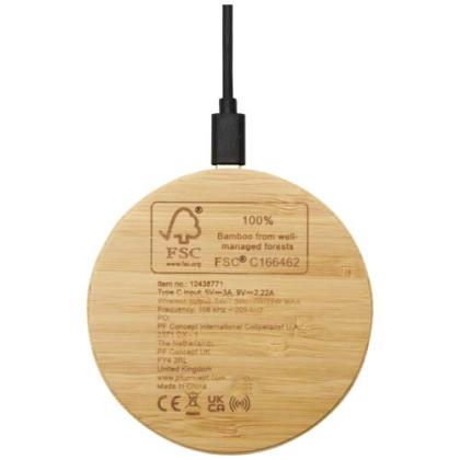 Essence 15W bamboo wireless charging pad
