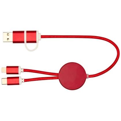 Alasia 5-in-1 recycled aluminium and plastic 30 cm data sync and 27W fast charge cable