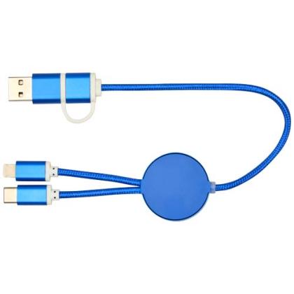 Alasia 5-in-1 recycled aluminium and plastic 30 cm data sync and 27W fast charge cable