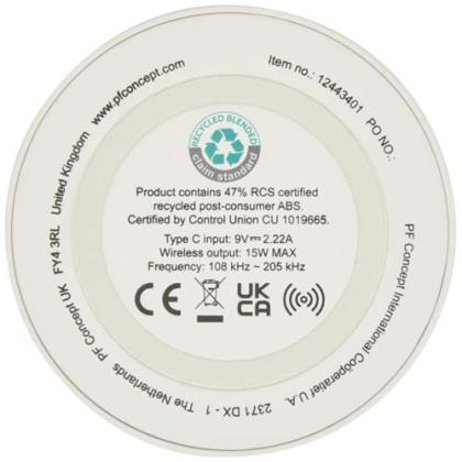 Freal 15W recycled plastic wireless charging pad