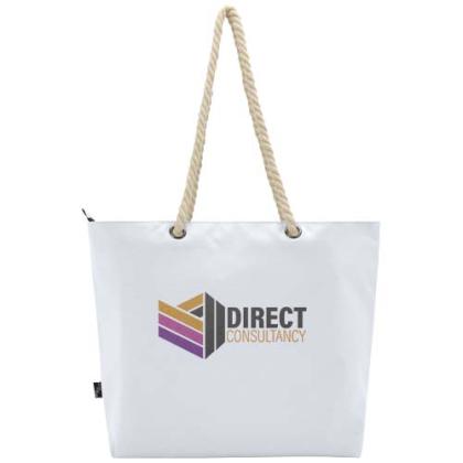 Panama GRS recycled beach cooler tote bag with cord handles 23L