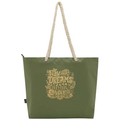 Panama GRS recycled beach cooler tote bag with cord handles 23L