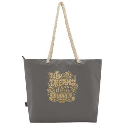 Panama GRS recycled beach cooler tote bag with cord handles 23L