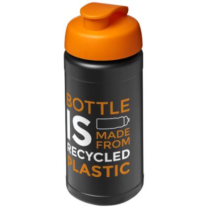 Baseline 500 ml recycled sport bottle with flip lid