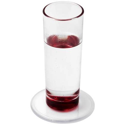 Ellison round plastic coaster with paper insert
