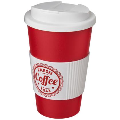 Americano® 350 ml tumbler with grip & spill-proof lid