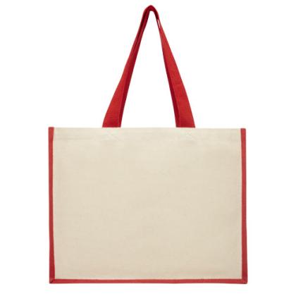 Varai 320 g/m² canvas and jute shopping tote bag 23L