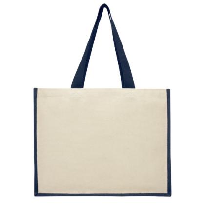 Varai 320 g/m² canvas and jute shopping tote bag 23L
