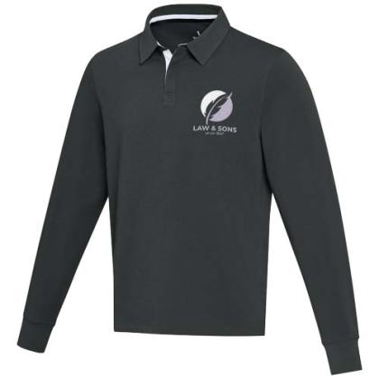 Clyde unisex organic rugby polo sweatshirt
