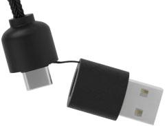 SCX.design C38 5-in-1 rPET light-up logo charging cable with squared wooden casing