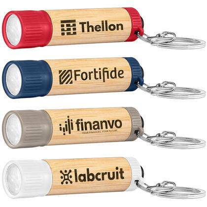 Bamboo LED Torch with Key Ring E1511102