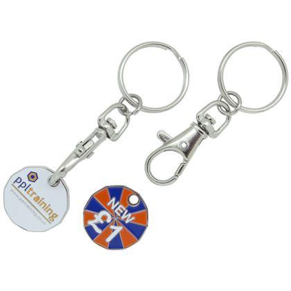 ENAMEL TROLLEY COIN KEY RING E1514107