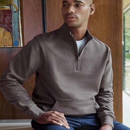 KK339 Kustom Kit Regular Fit PIQUE 1/4 Zip Sweatshirt with Kangaroo Pocket E1510104