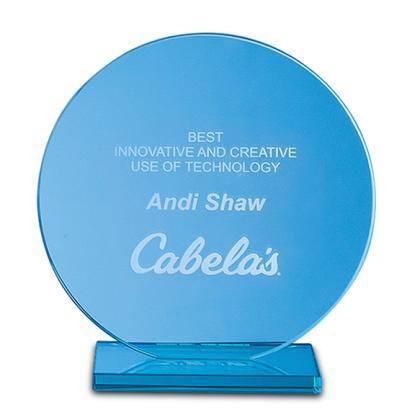 15cm x 10mm Jade Glass Circle Award E153303