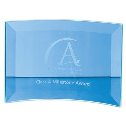 JADE GLASS BEVELLED CRESCENT 10xm x 14.5cm x 5mm E153306