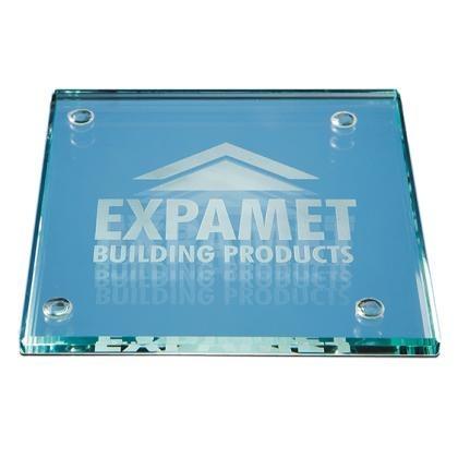 10cm JADE GLASS SQUARE COASTER E153205