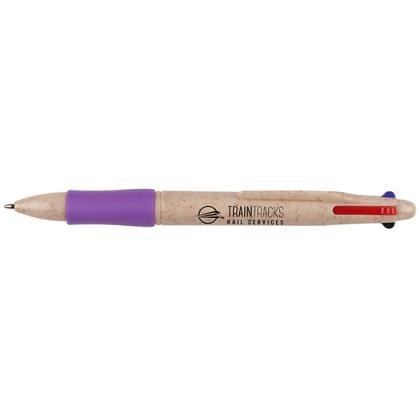 WHEAT QUAD 4 COLOUR BALL PEN E151404