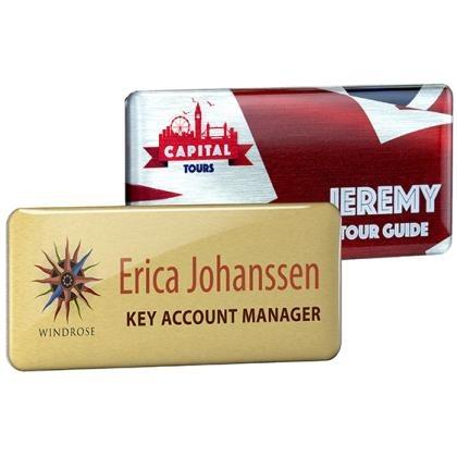 METAL PERSONALISED NAME BADGES DOMED FINISH E157809