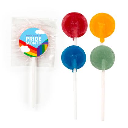 Pride Assorted Flat Lollipops Rainbow Confectionery Sweets Eco Packaging Pride Event Merchandise