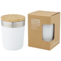 Lagan 330 ml copper vacuum insulated stainless steel tumbler with bamboo lid