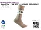 Full Terry Crew Sustainable Sock (Deer Design)