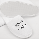 Terry Towelling Embroidered Slippers – Non-Slip Dots Base
