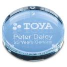 9cm x 18mm Clear Glass Round Paperweight E153204