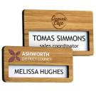 BAMBOO FACED REUSABLE NAME WINDOW BADGES E157807